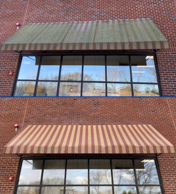 Roof & Awning Cleaning - before and after